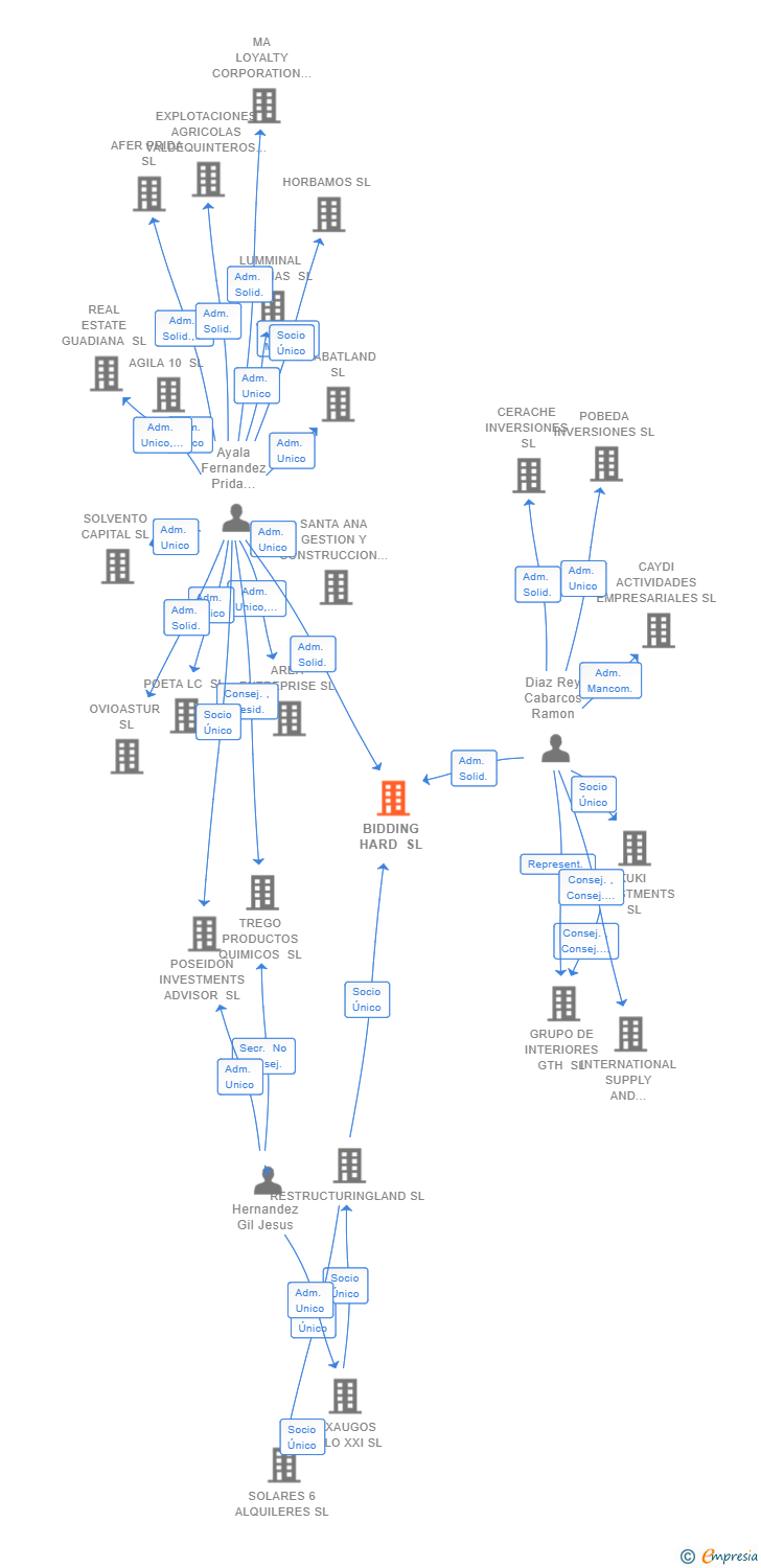 Vinculaciones societarias de BIDDING HARD SL