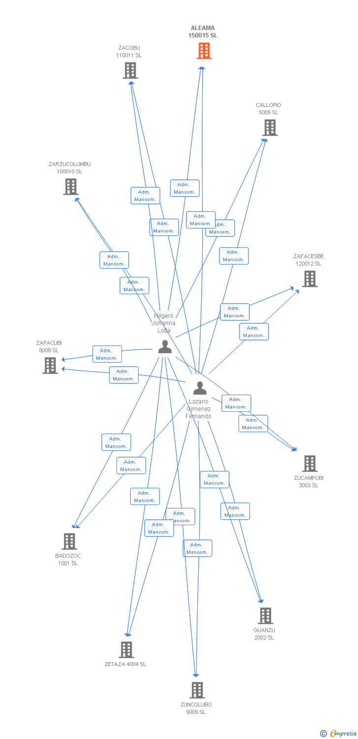 Vinculaciones societarias de ALEAMA 150015 SL
