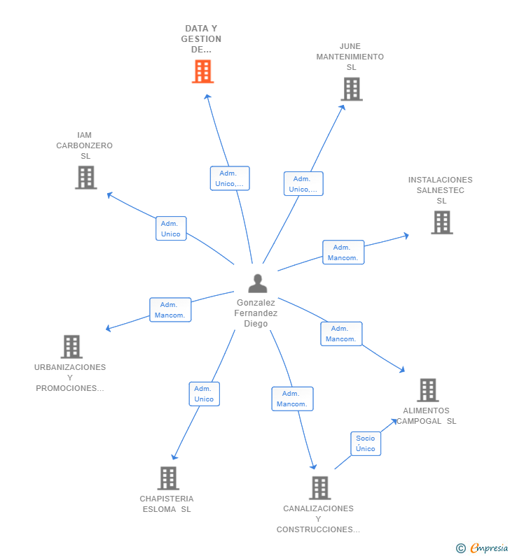 Vinculaciones societarias de DATA Y GESTION DE FUNCIONALIDADES SL
