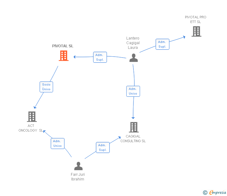 Vinculaciones societarias de PIVOTAL SL