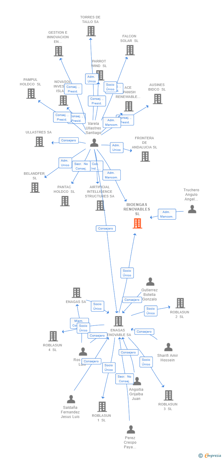Vinculaciones societarias de BIOENGAS RENOVABLES SL