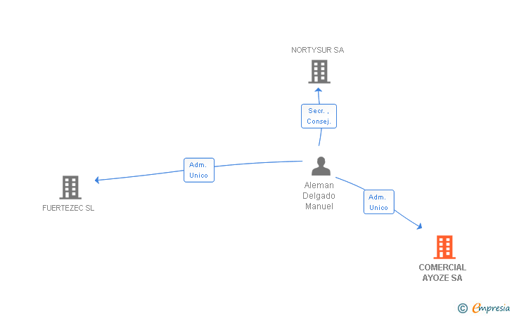 Vinculaciones societarias de COMERCIAL AYOZE SA