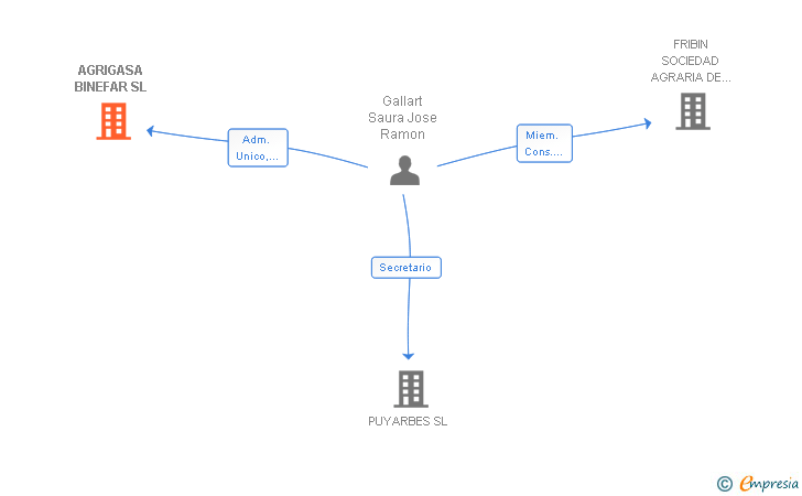 Vinculaciones societarias de AGRIGASA BINEFAR SL