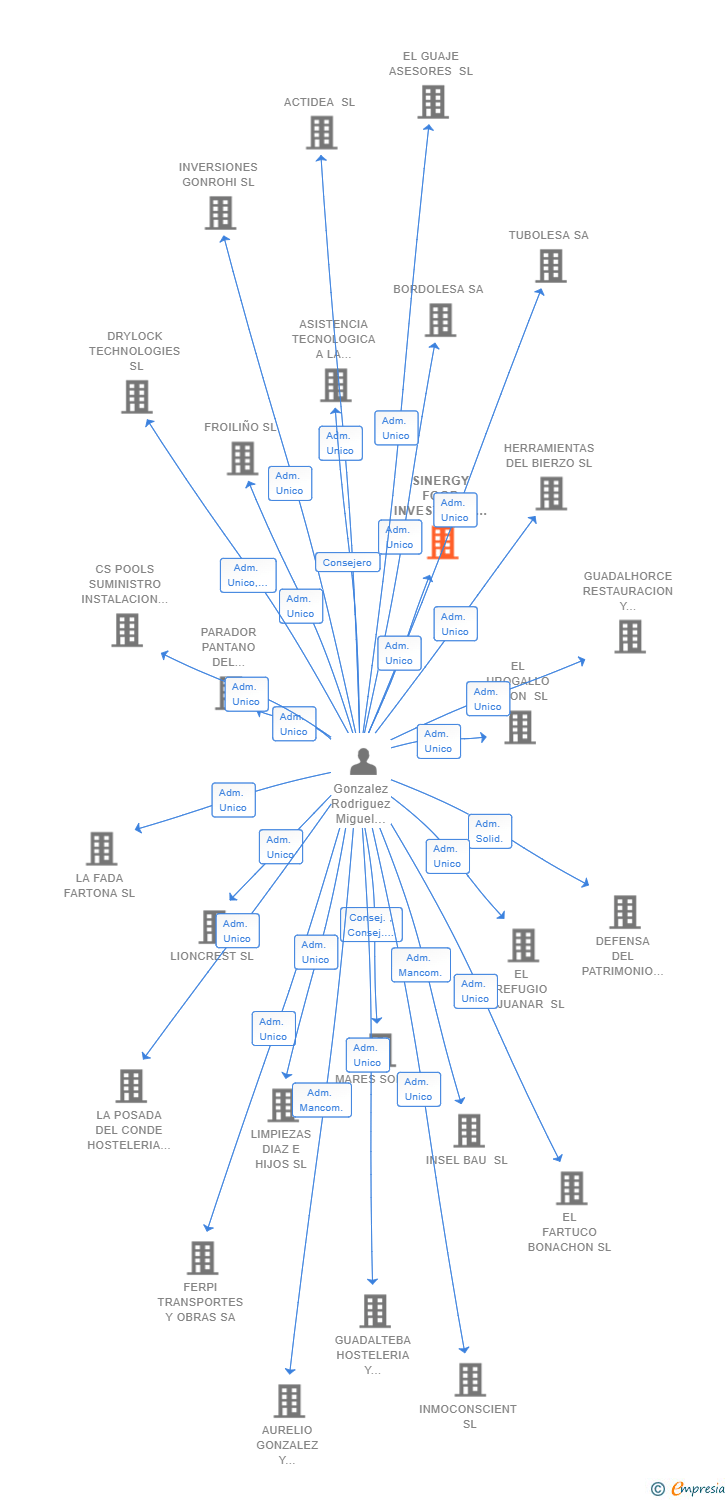 Vinculaciones societarias de SINERGY FOOD INVESTMENT SL