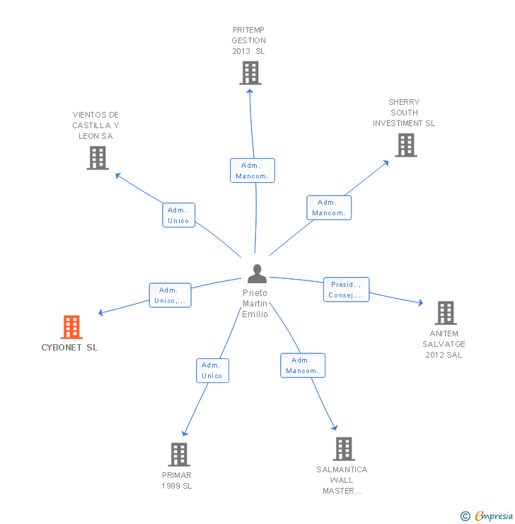 Vinculaciones societarias de CYBONET SL