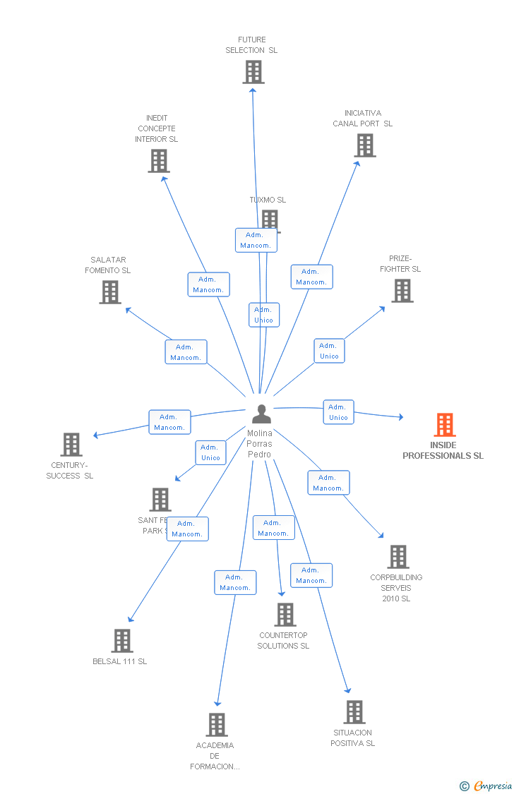 Vinculaciones societarias de INSIDE PROFESSIONALS SL