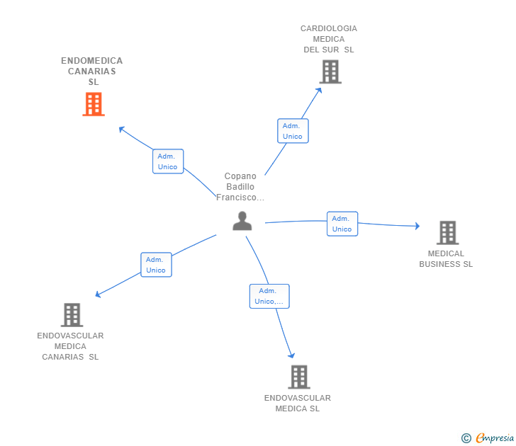 Vinculaciones societarias de ENDOMEDICA CANARIAS SL