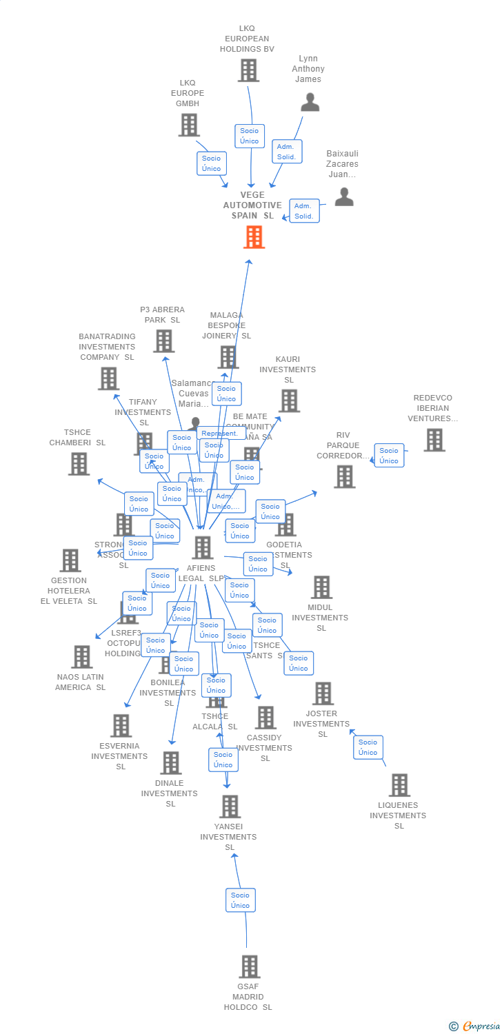 Vinculaciones societarias de VEGE AUTOMOTIVE SPAIN SL