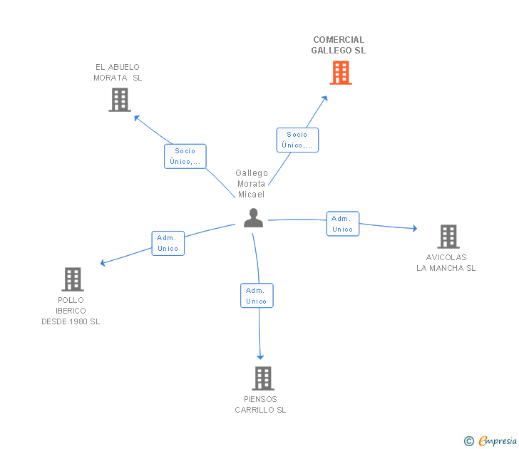 Vinculaciones societarias de COMERCIAL GALLEGO SL