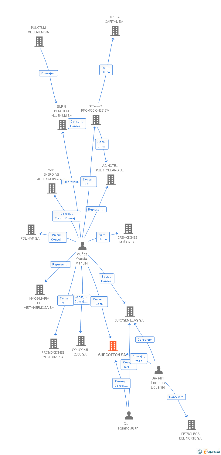 Vinculaciones societarias de SURCOTTON SA