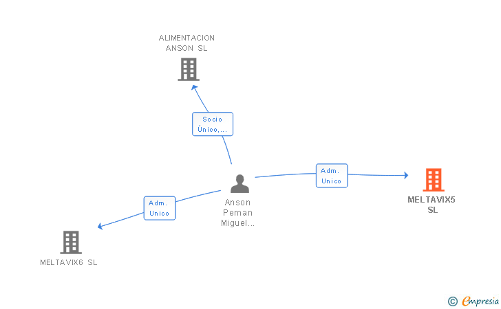 Vinculaciones societarias de MELTAVIX5 SL