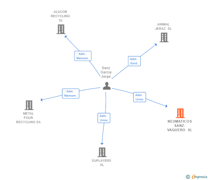 Vinculaciones societarias de NEUMATICOS SANZ-VAQUERO SL