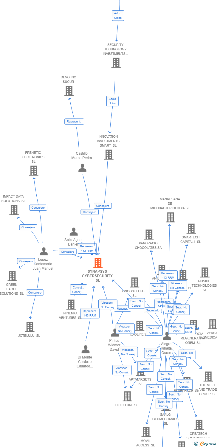 Vinculaciones societarias de SYNAPSYS CYBERSECURITY SL