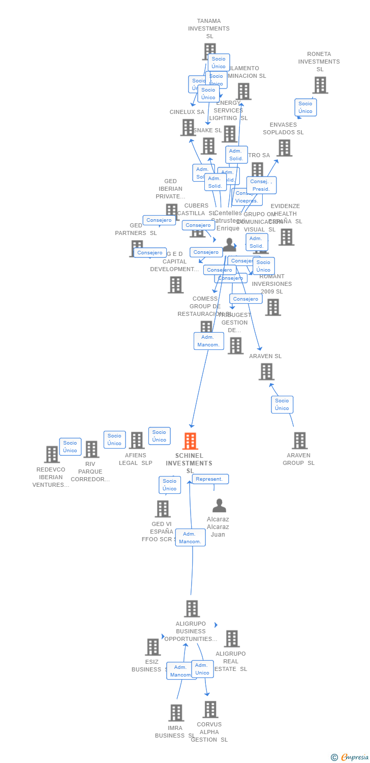 Vinculaciones societarias de SCHINEL INVESTMENTS SL