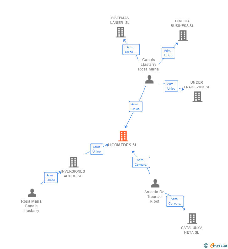 Vinculaciones societarias de LICOMEDES SL
