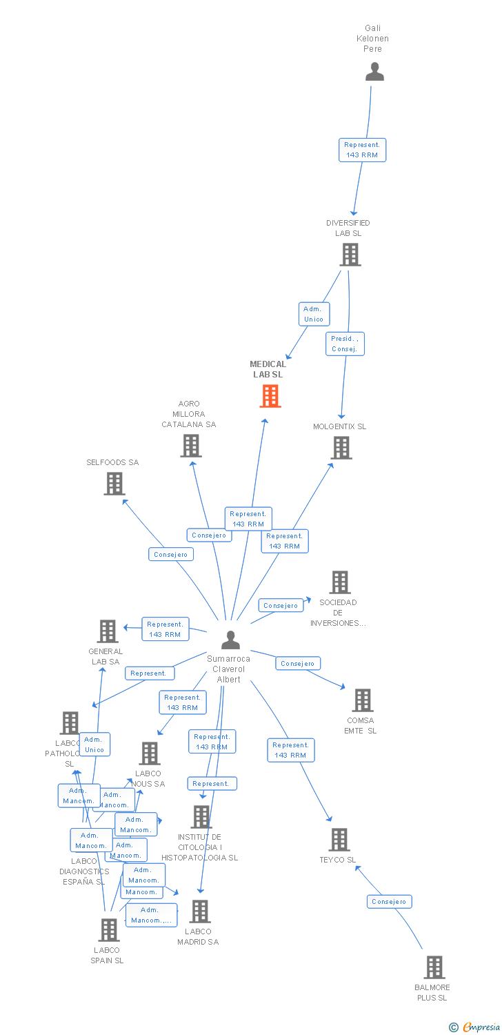 Vinculaciones societarias de MEDICAL LAB SL