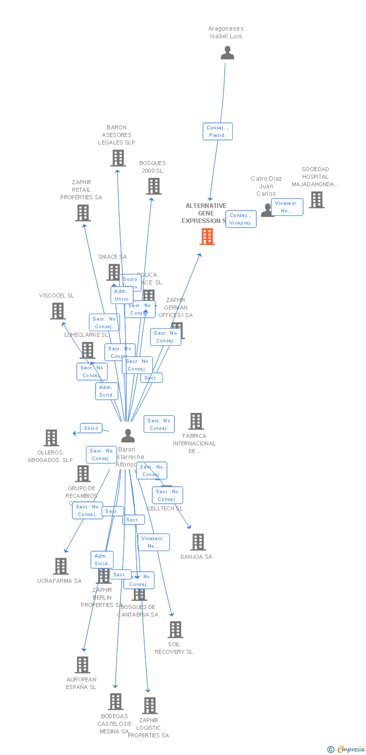 Vinculaciones societarias de ALTERNATIVE GENE EXPRESSION SL