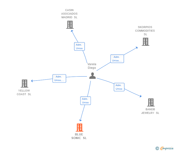 Vinculaciones societarias de BLUE SONIC SL