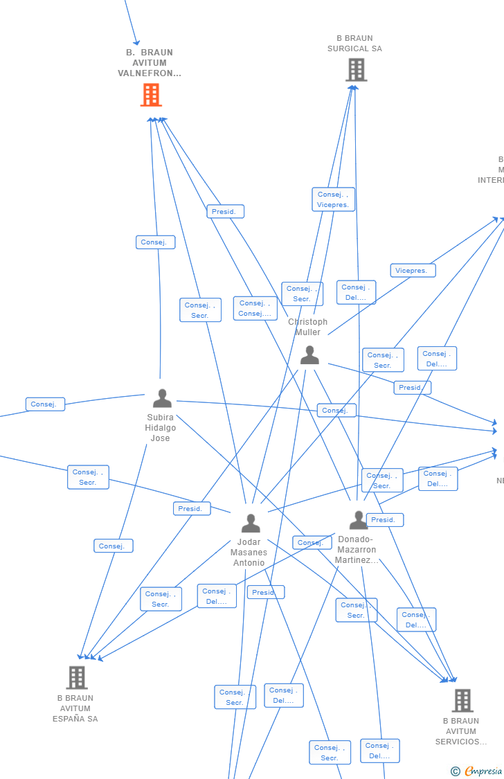 Vinculaciones societarias de B. BRAUN AVITUM VALNEFRON SL