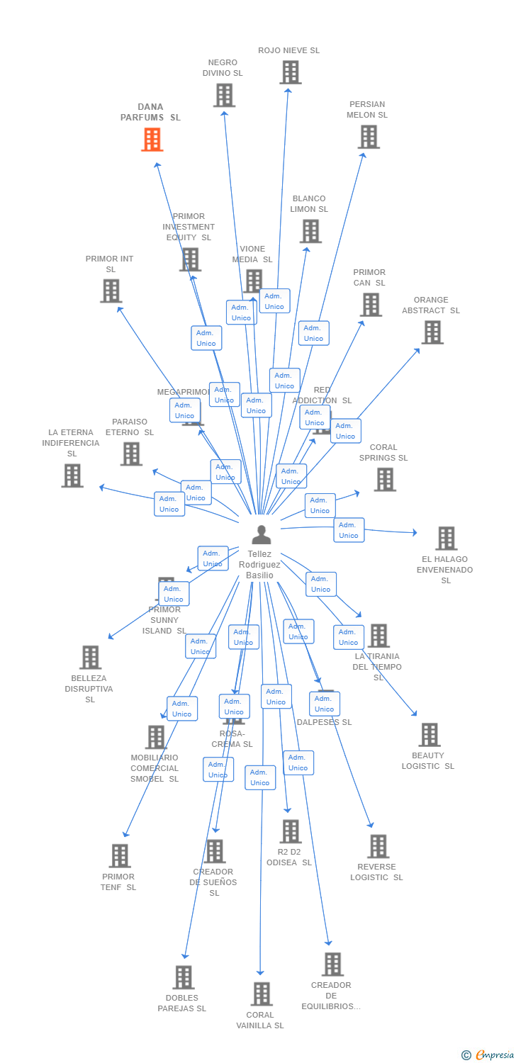 Vinculaciones societarias de DANA PARFUMS SL