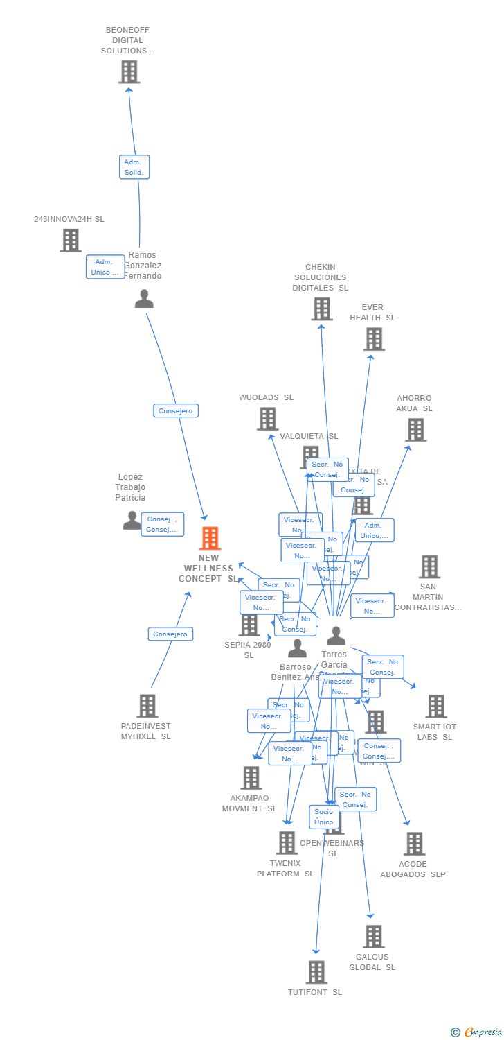 Vinculaciones societarias de NEW WELLNESS CONCEPT SL