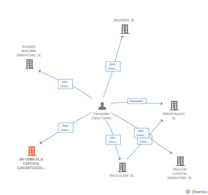 Vinculaciones societarias de INFORMATICA EXPERTA GARANTIZADA KALEPOLIN SL