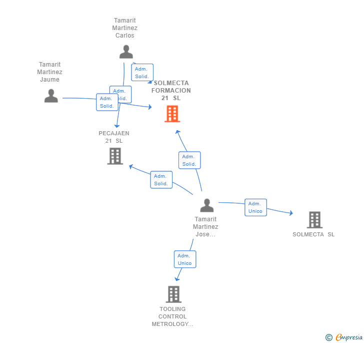 Vinculaciones societarias de SOLMECTA FORMACION 21 SL