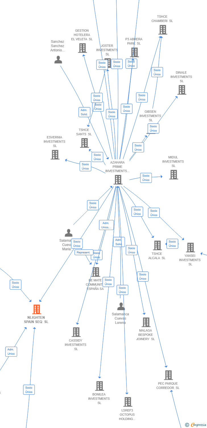 Vinculaciones societarias de NLIGHTEN SPAIN SEQ SL (EXTINGUIDA)