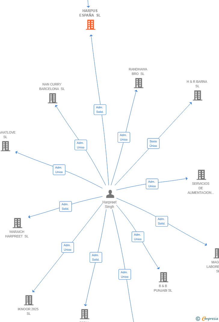 Vinculaciones societarias de HARPUS ESPAÑA SL