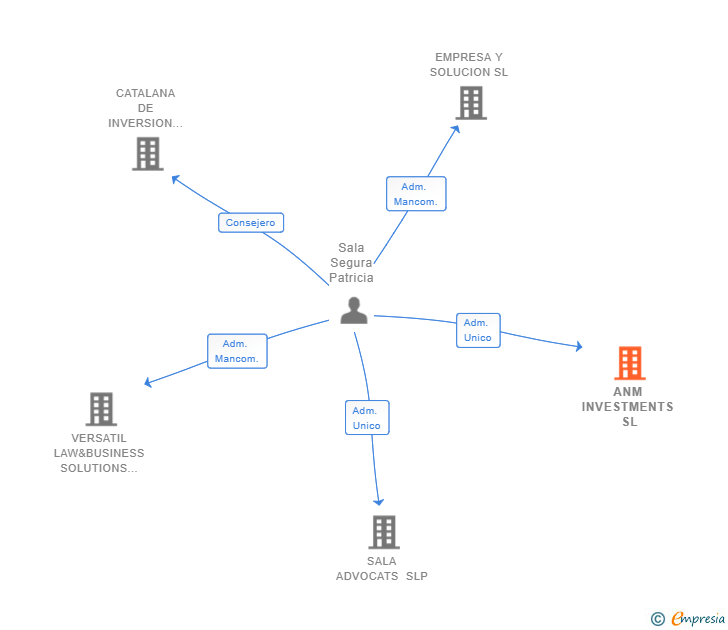Vinculaciones societarias de ANM INVESTMENTS SL