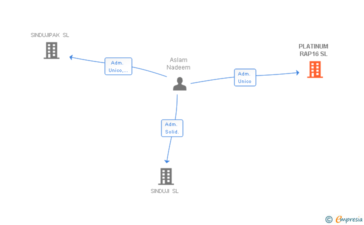 Vinculaciones societarias de PLATINUM RAP16 SL