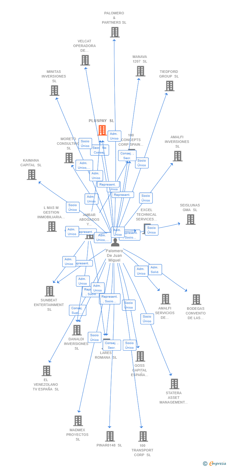 Vinculaciones societarias de PLUSPAY SL