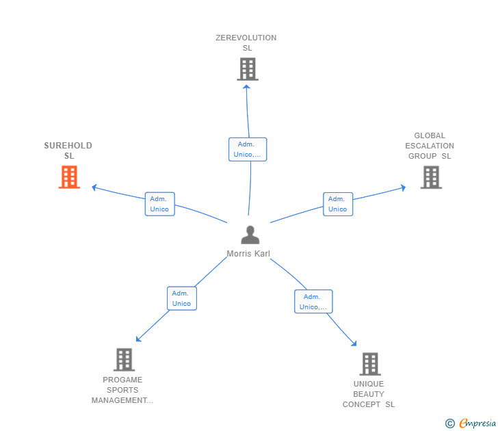 Vinculaciones societarias de SUREHOLD SL