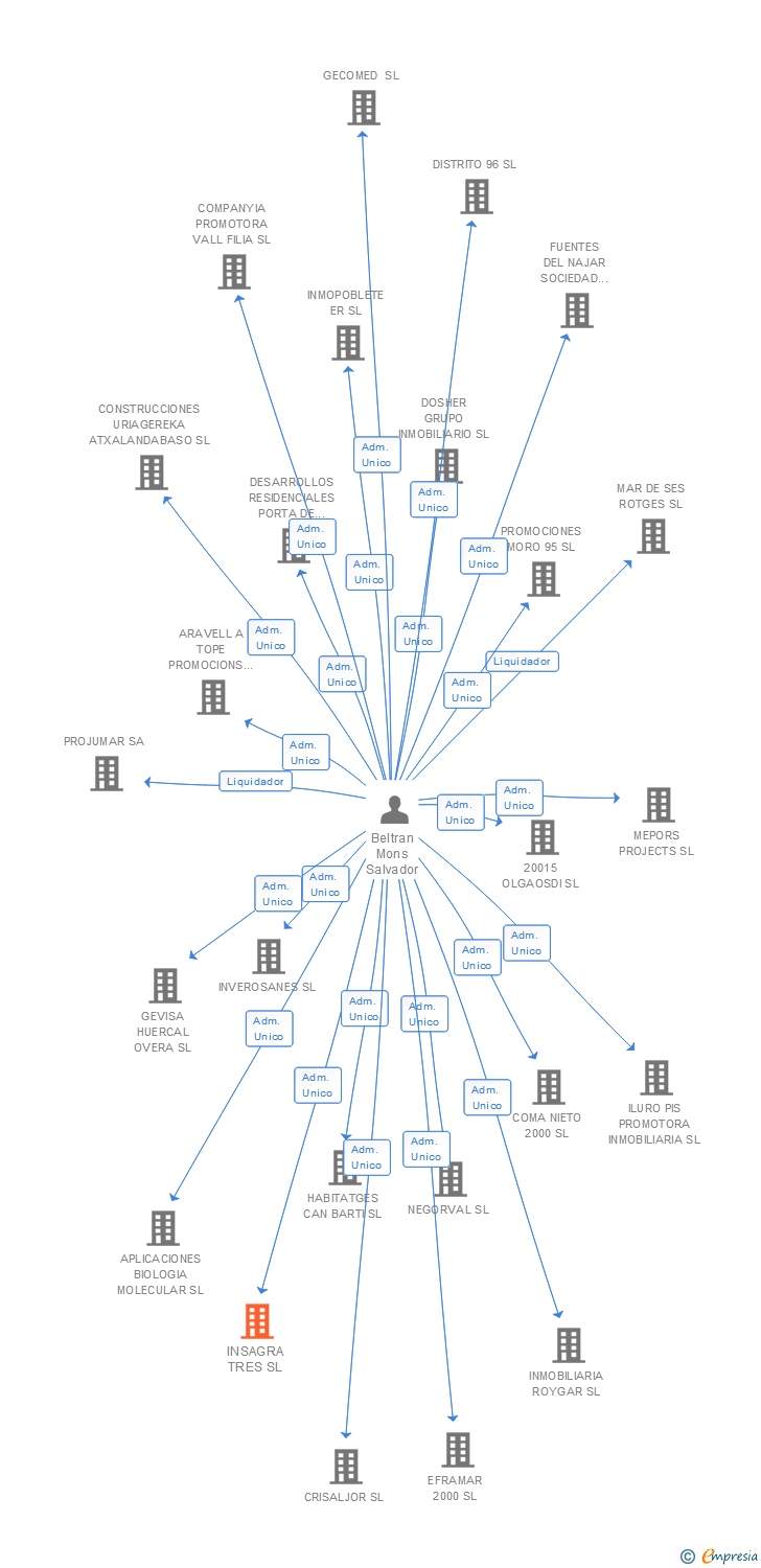Vinculaciones societarias de INSAGRA TRES SL