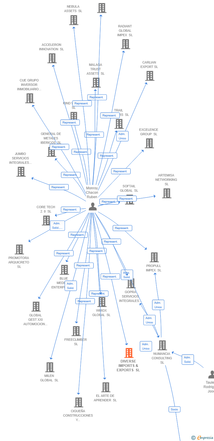 Vinculaciones societarias de DIVERSE IMPORTS & EXPORTS SL