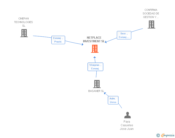 Vinculaciones societarias de NETPLACE INVESTMENT SL