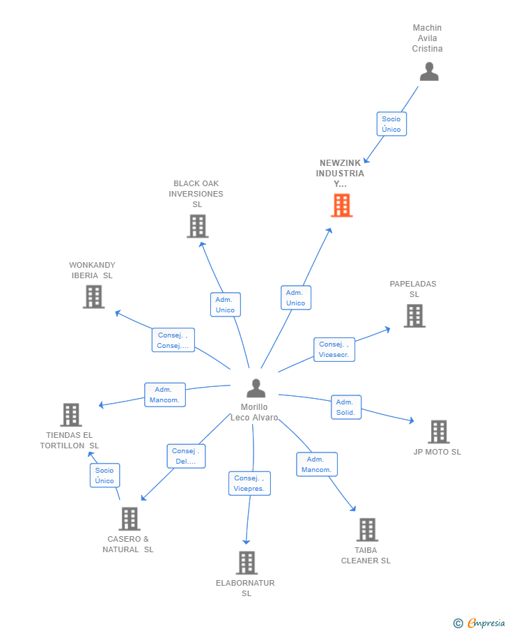 Vinculaciones societarias de NEWZINK INDUSTRIA Y DESARROLLO SL