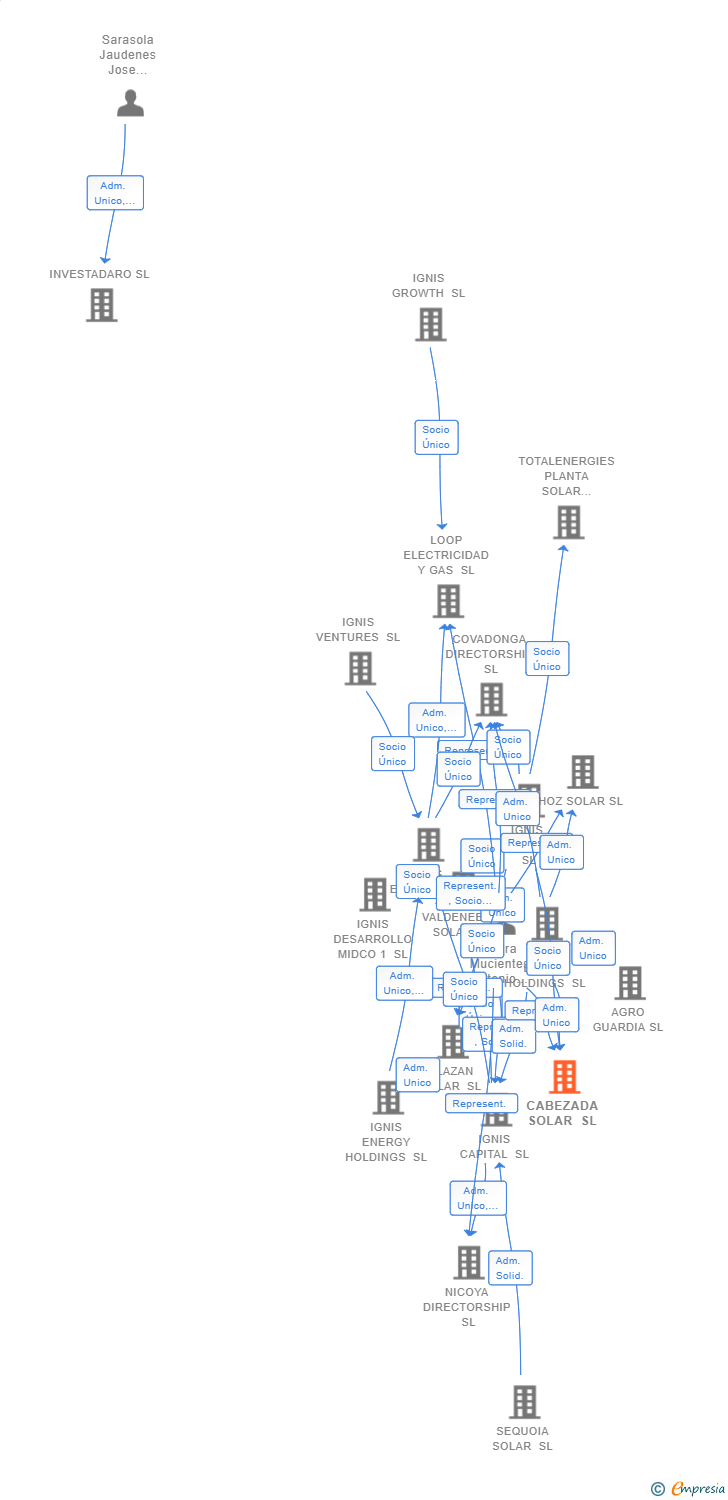 Vinculaciones societarias de IGNIS DATA TRIA SL