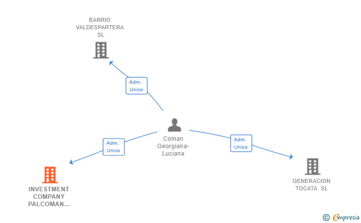 Vinculaciones societarias de INVESTMENT COMPANY PALCOMAN UNITED SL