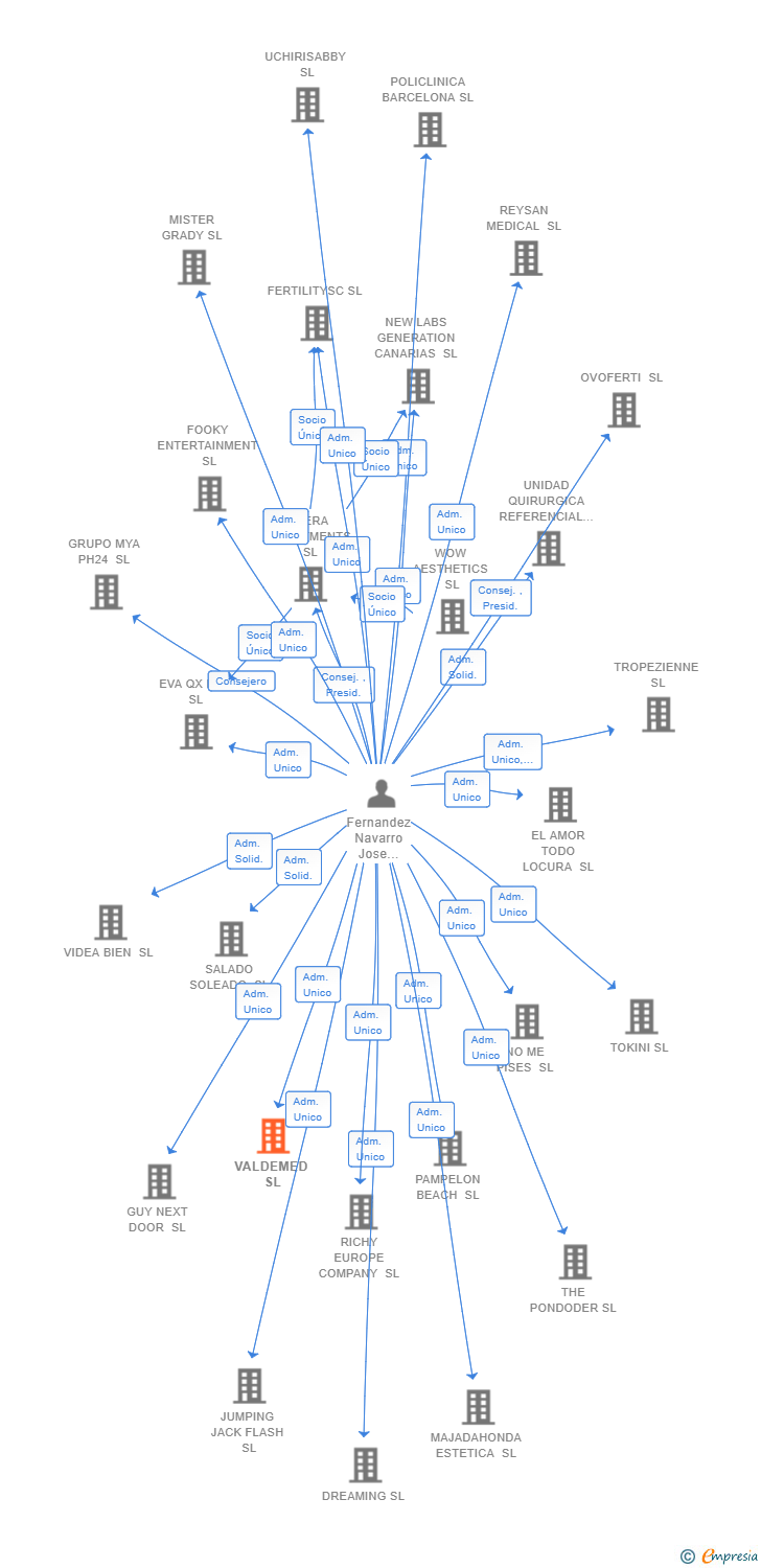 Vinculaciones societarias de VALDEMED SL
