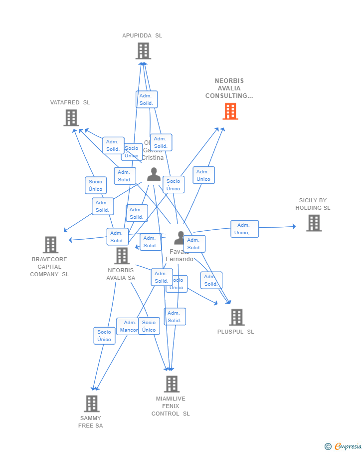 Vinculaciones societarias de NEORBIS AVALIA CONSULTING SL