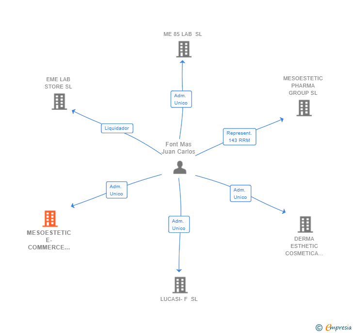 Vinculaciones societarias de MESOESTETIC E-COMMERCE SL