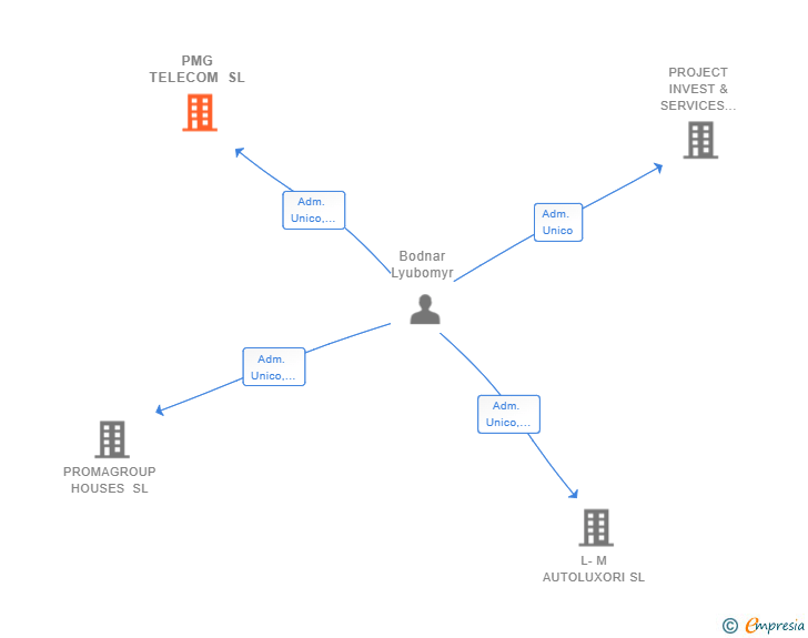 Vinculaciones societarias de PMG TELECOM SL