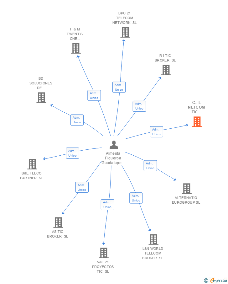 Vinculaciones societarias de C. I. NETCOM TIC BROKER GROUP SL