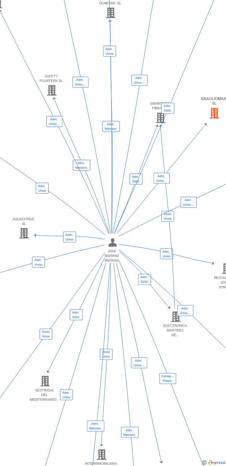 Vinculaciones societarias de BRAULIOMAR SL
