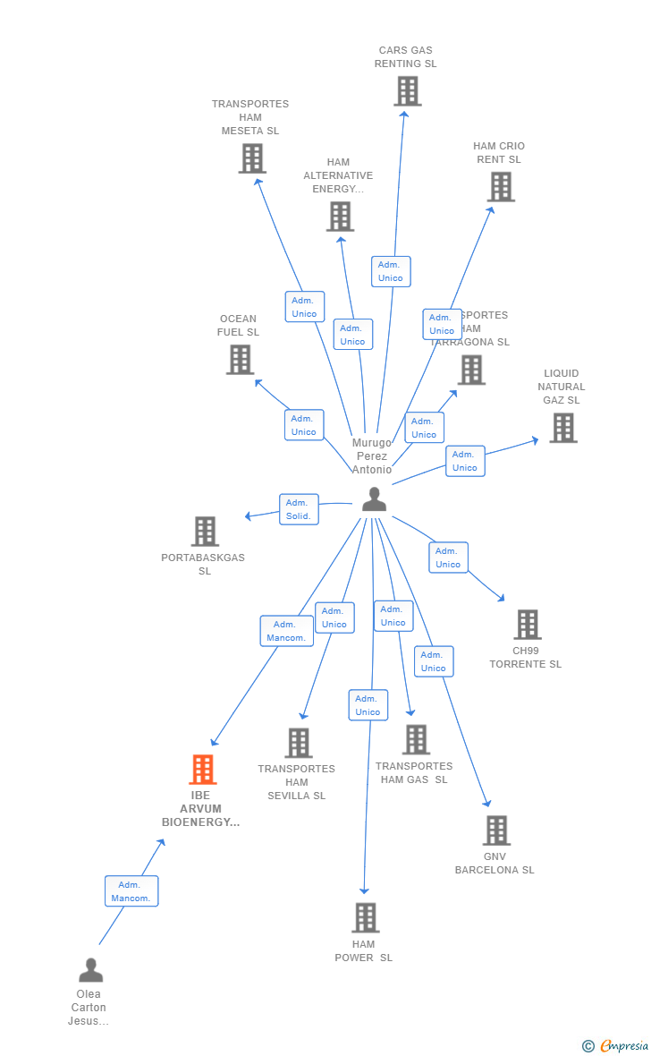 Vinculaciones societarias de IBE ARVUM BIOENERGY SL