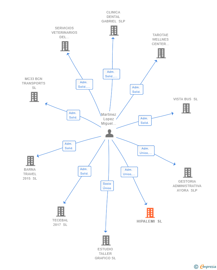 Vinculaciones societarias de HIPALEMI SL