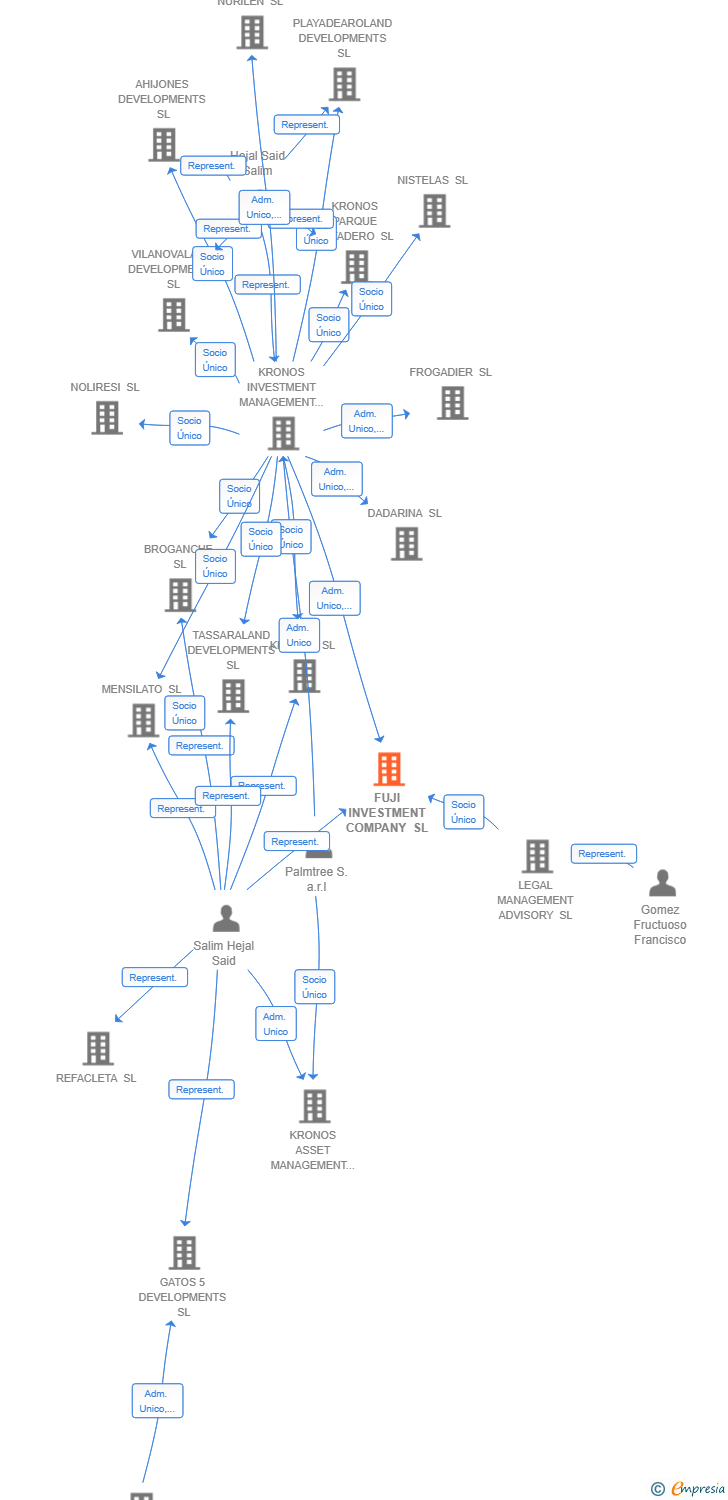 Vinculaciones societarias de FUJI INVESTMENT COMPANY SL