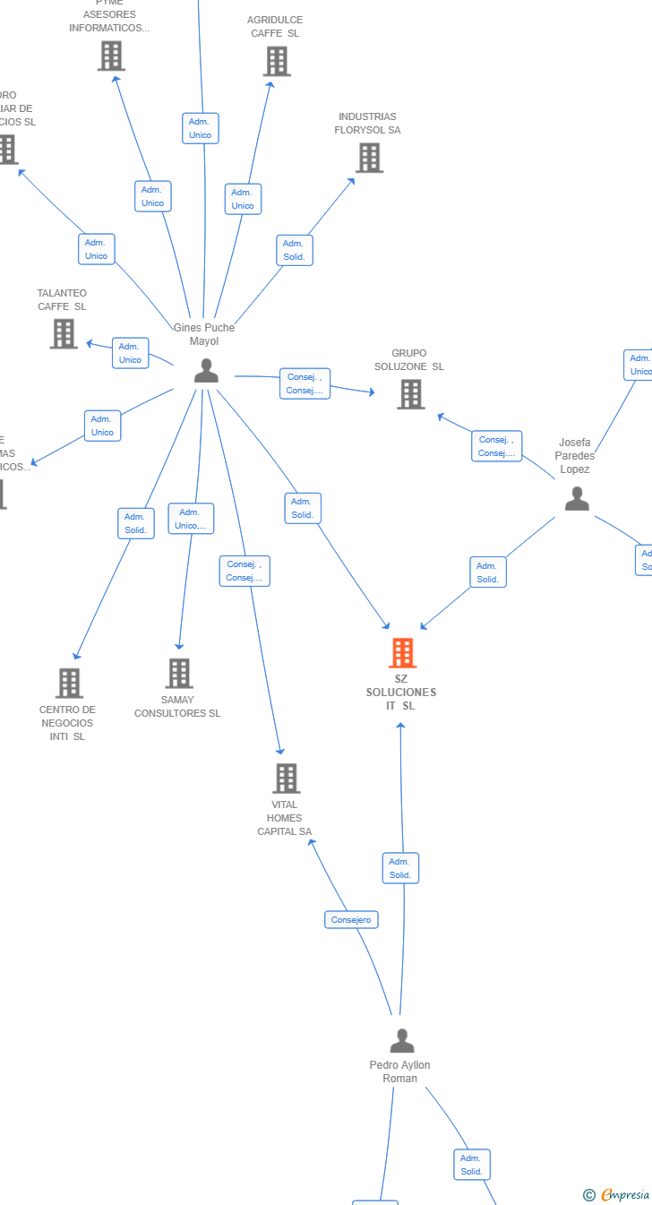 Vinculaciones societarias de SZ SOLUCIONES IT SL