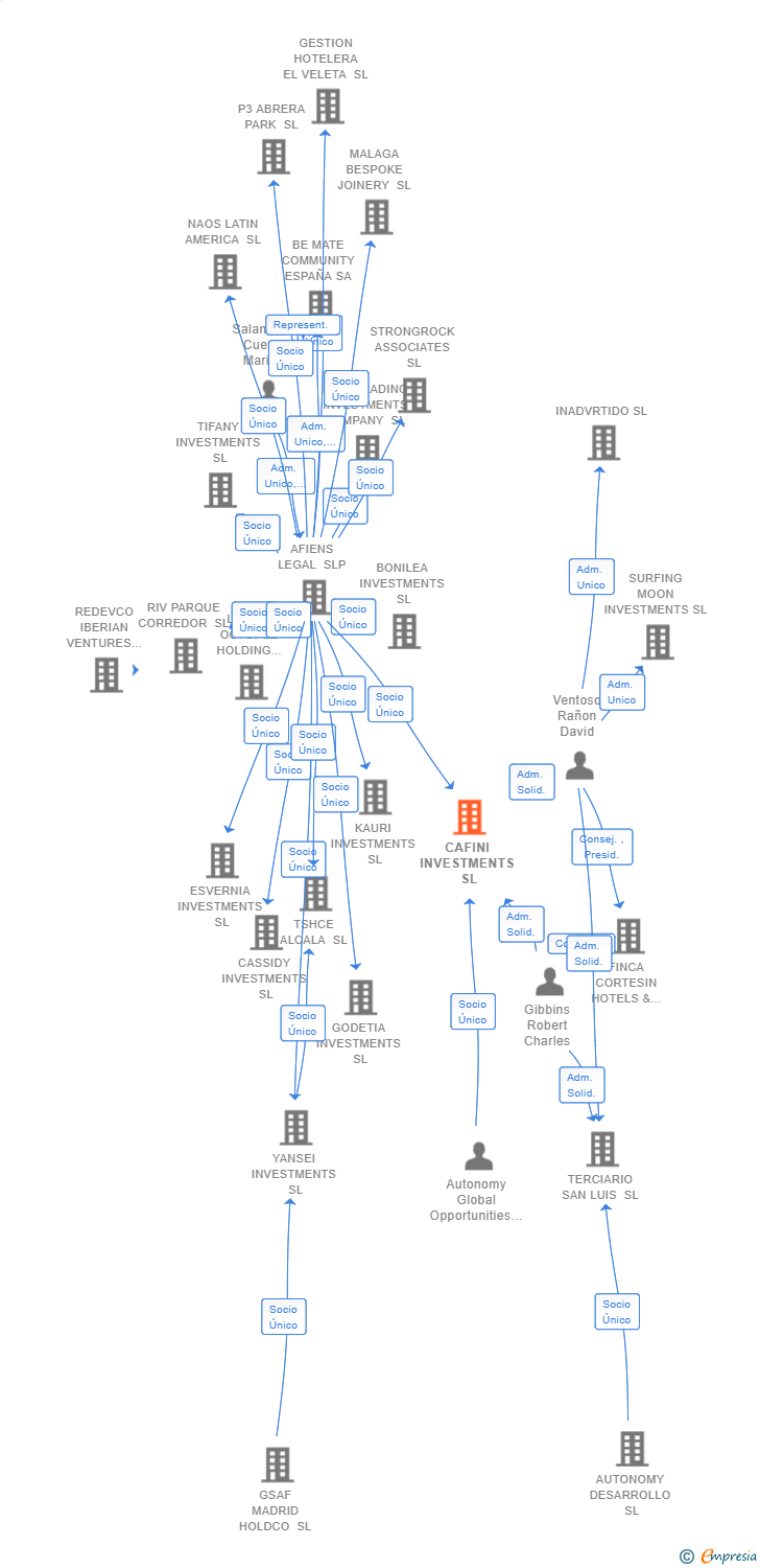 Vinculaciones societarias de CAFINI INVESTMENTS SL